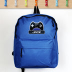 Personalised Gaming Blue Backpack for Birthday