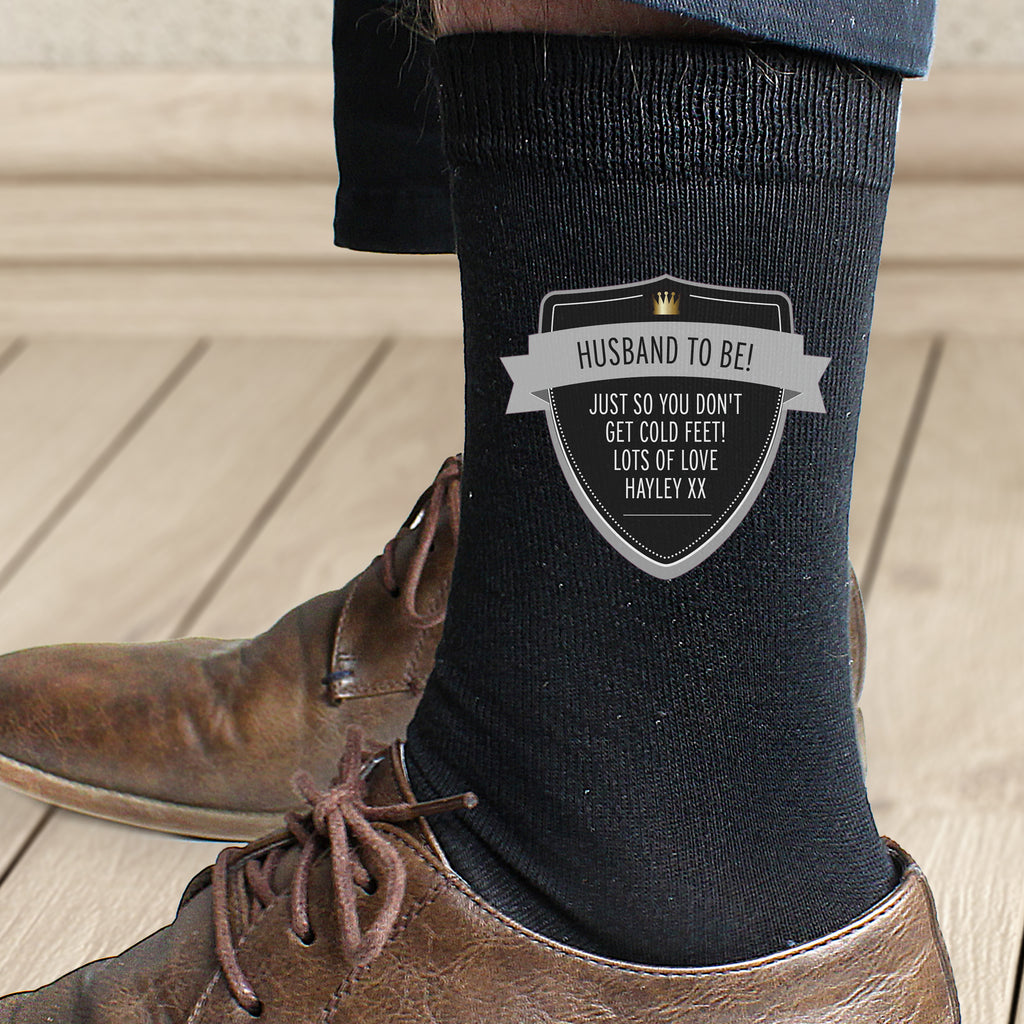 Personalised Classic Shield Men's Socks | Clothing | Wedding Gift