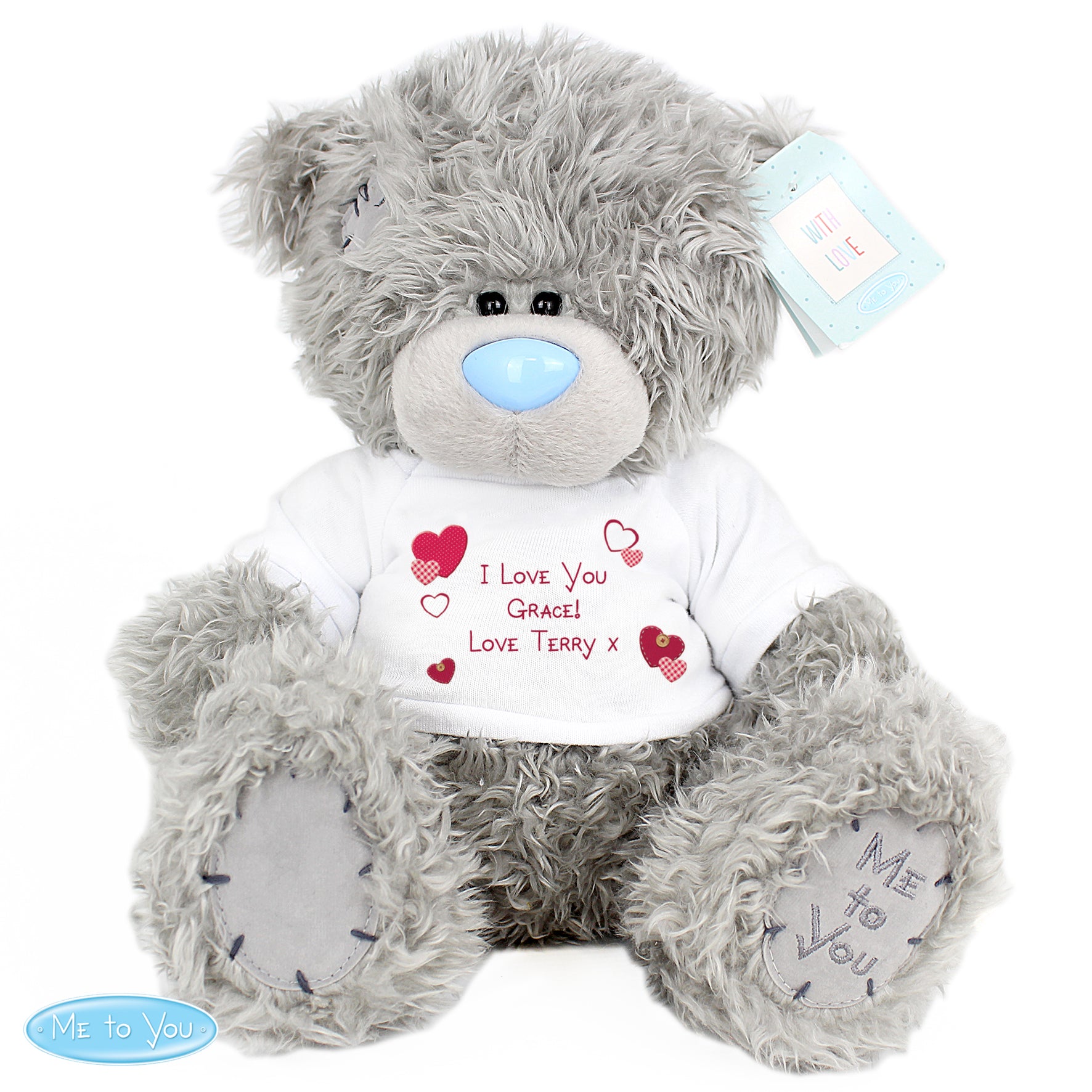 Personalised Me to You Bear Hearts - Plush Soft Toy - Inspired Creative Gifts