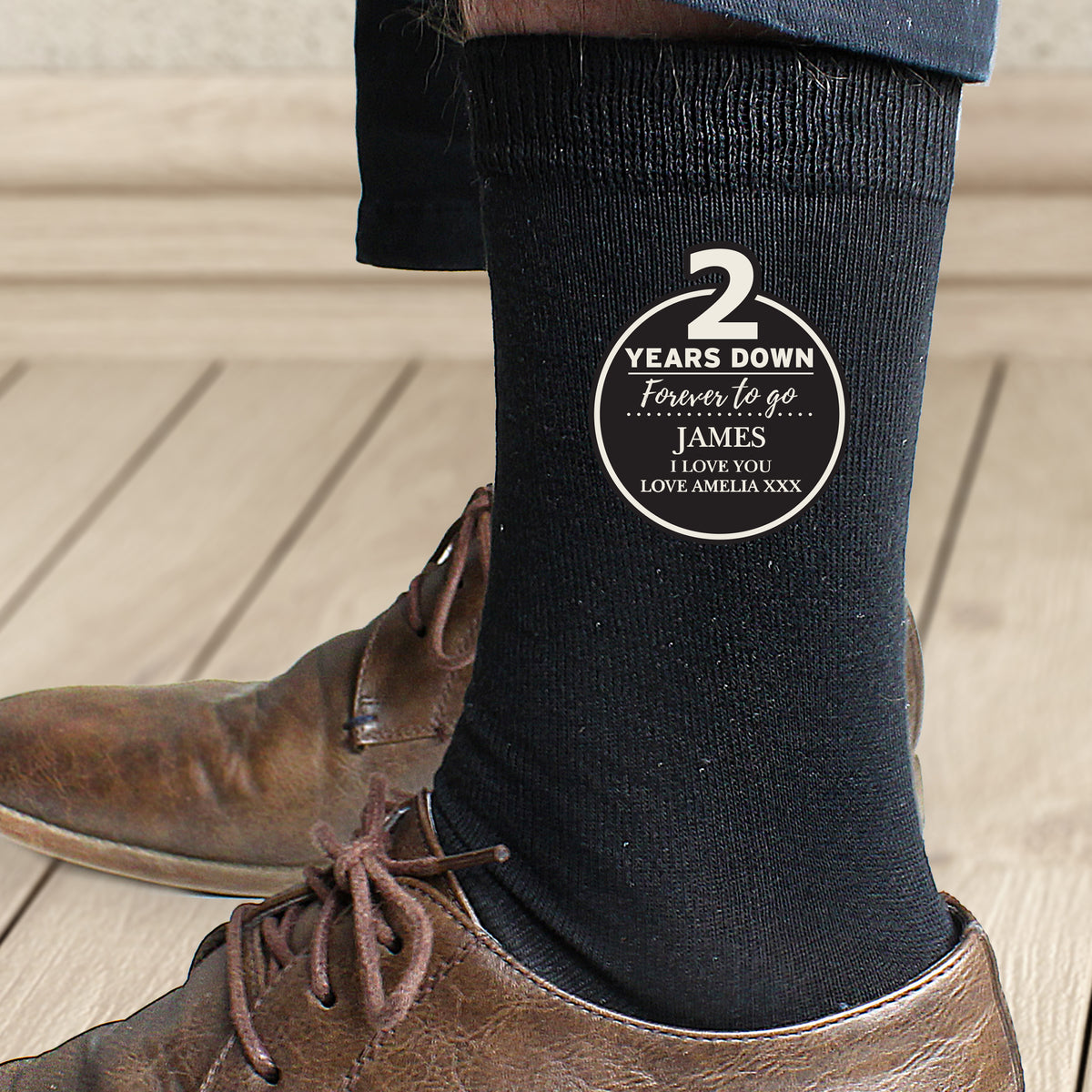 Personalised 2nd Anniversary Mens Socks | Clothing