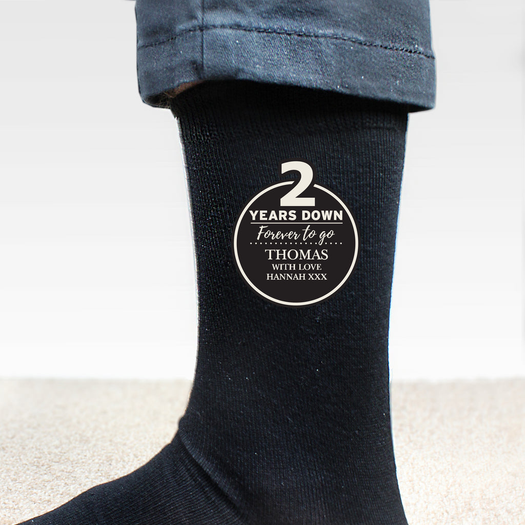 Personalised 2nd Anniversary Mens Socks | Clothing