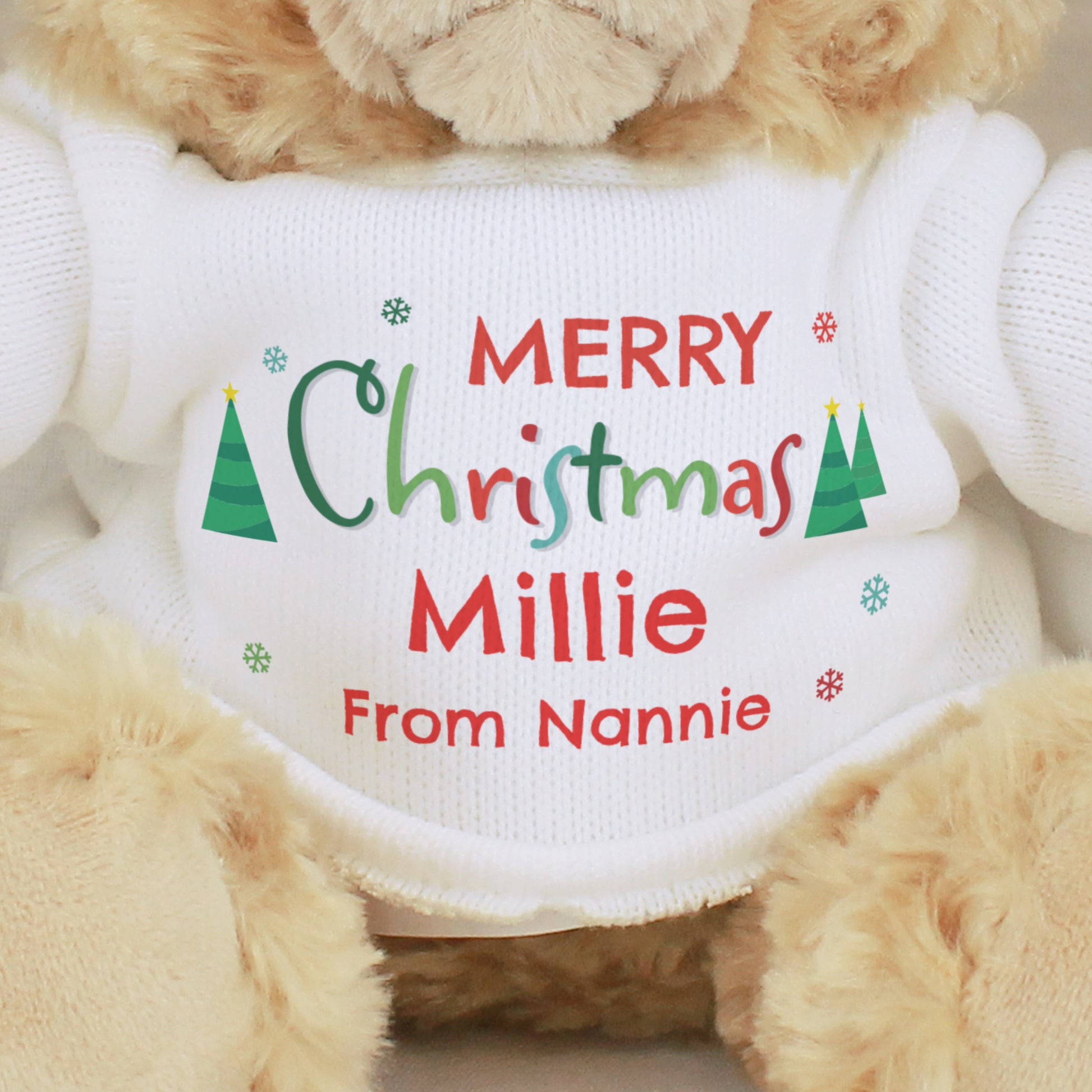 Personalised Merry Christmas Teddy Bear - Plush Soft Toy - Inspired Creative Gifts
