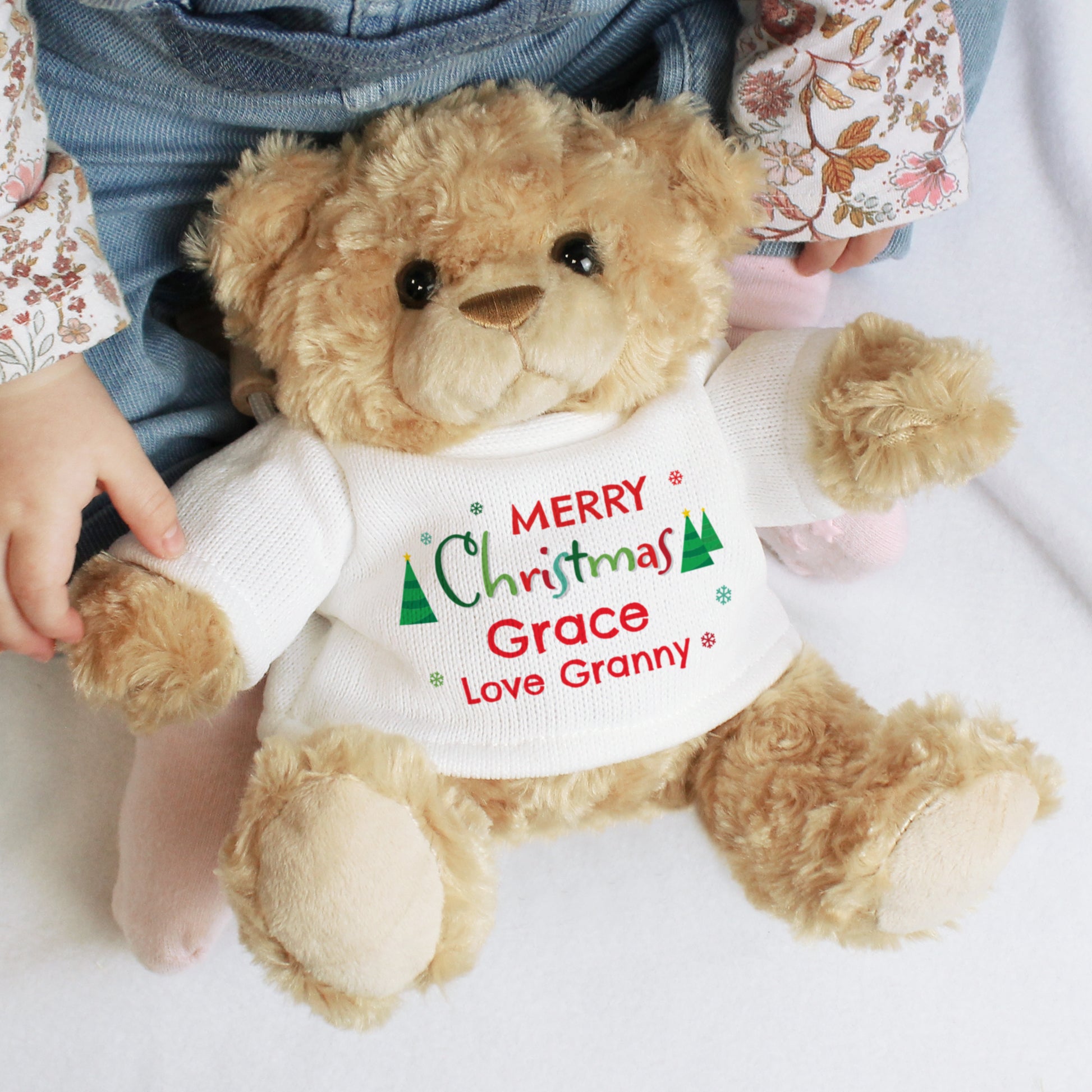 Personalised Merry Christmas Teddy Bear - Plush Soft Toy - Inspired Creative Gifts
