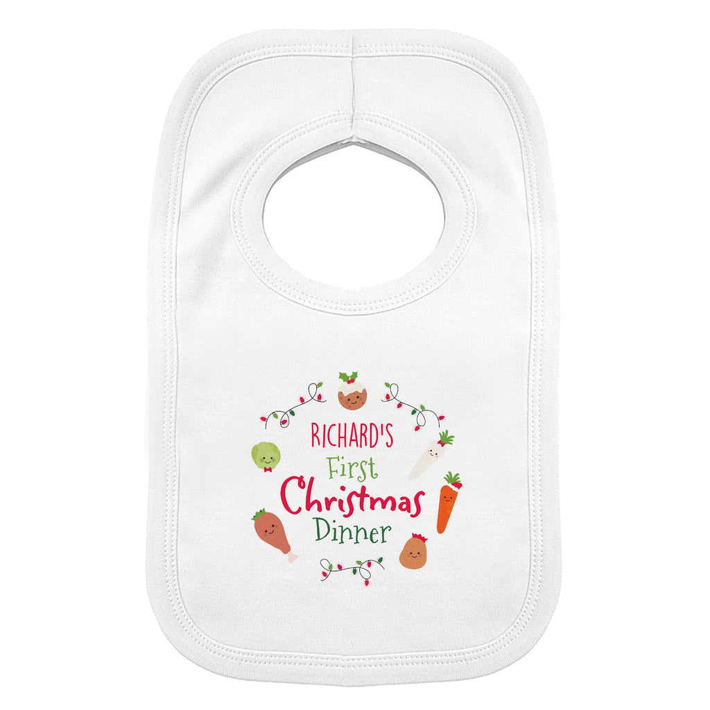 Personalised 'First Christmas Dinner' Bib | Christmas Gift