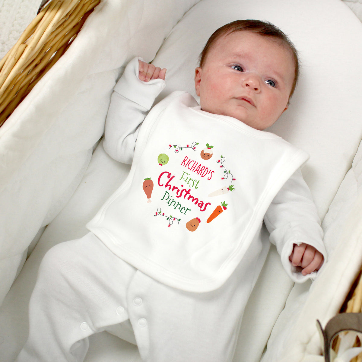 Personalised 'First Christmas Dinner' Bib | Christmas Gift