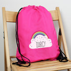 Personalised Rainbow Pink Kit Bag | Textiles