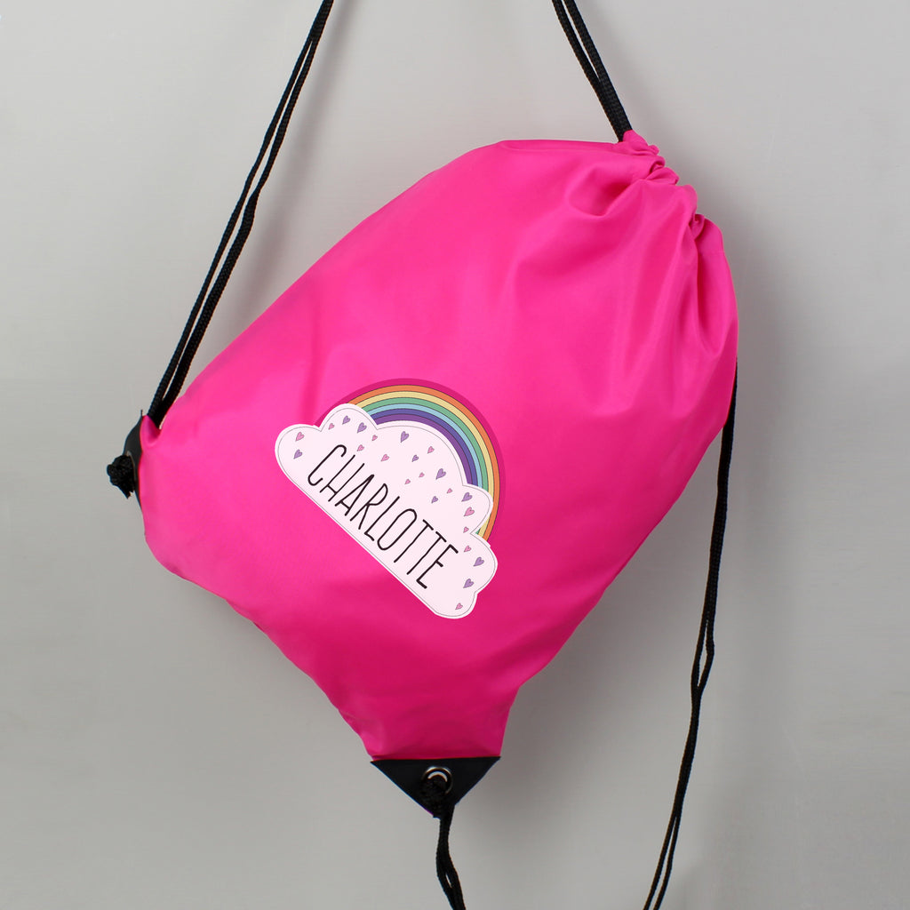 Personalised Rainbow Pink Kit Bag | Textiles