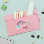 Personalised Cute Bunny Pink Pencil Case | Stationery & Pens