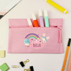Personalised Cute Bunny Pink Pencil Case | Stationery & Pens