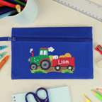 Personalised Tractor Blue Pencil Case | Stationery & Pens | Birthday Gift