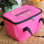 Personalised Gold Heart Pink Lunch Bag for Birthday