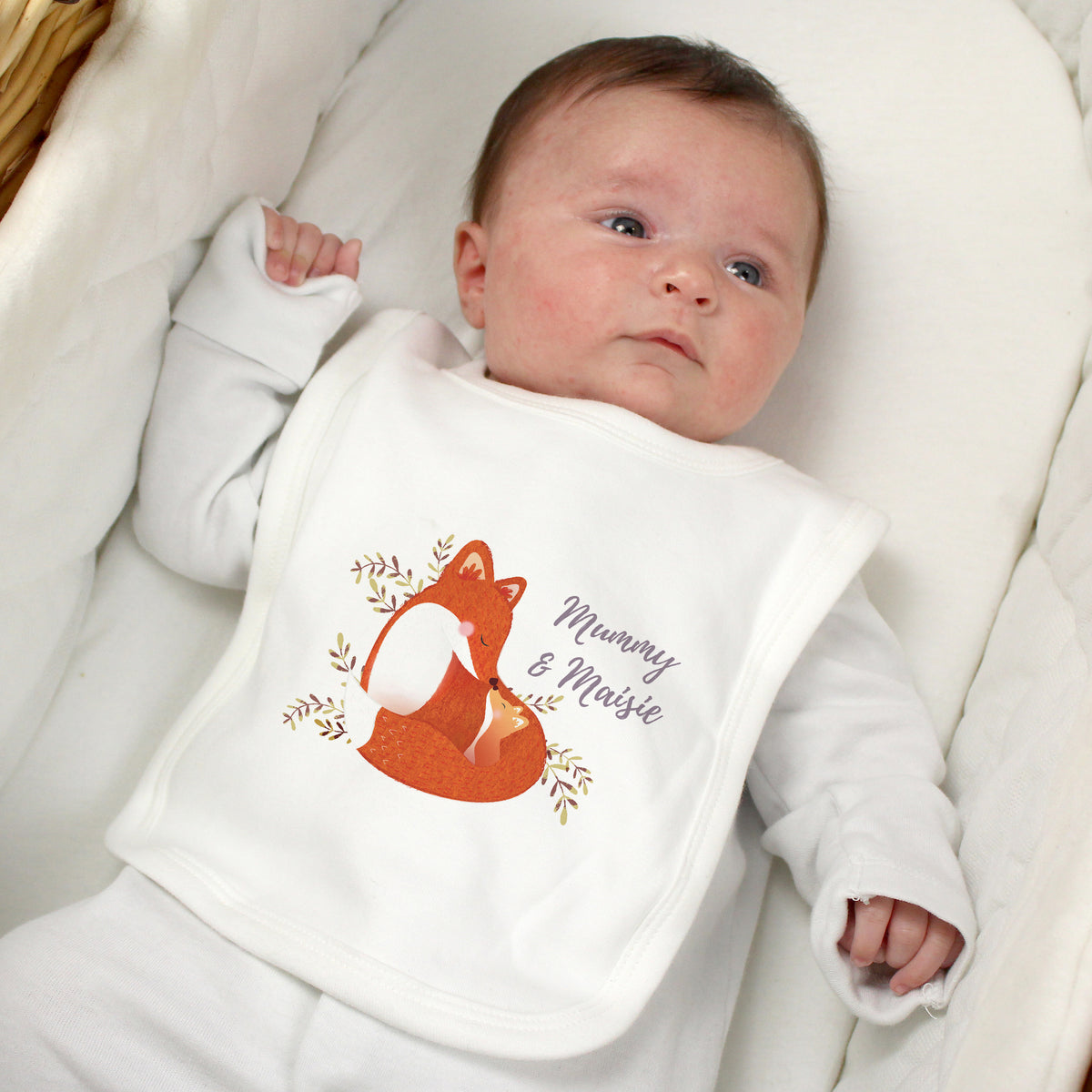 Personalised Mummy and Me Fox Bib for Christmas