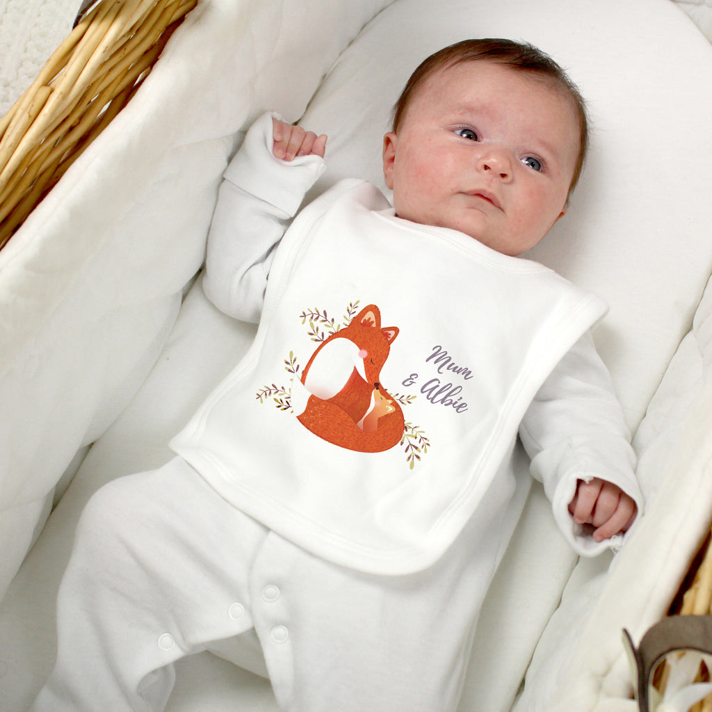 Personalised Mummy and Me Fox Bib for Christmas