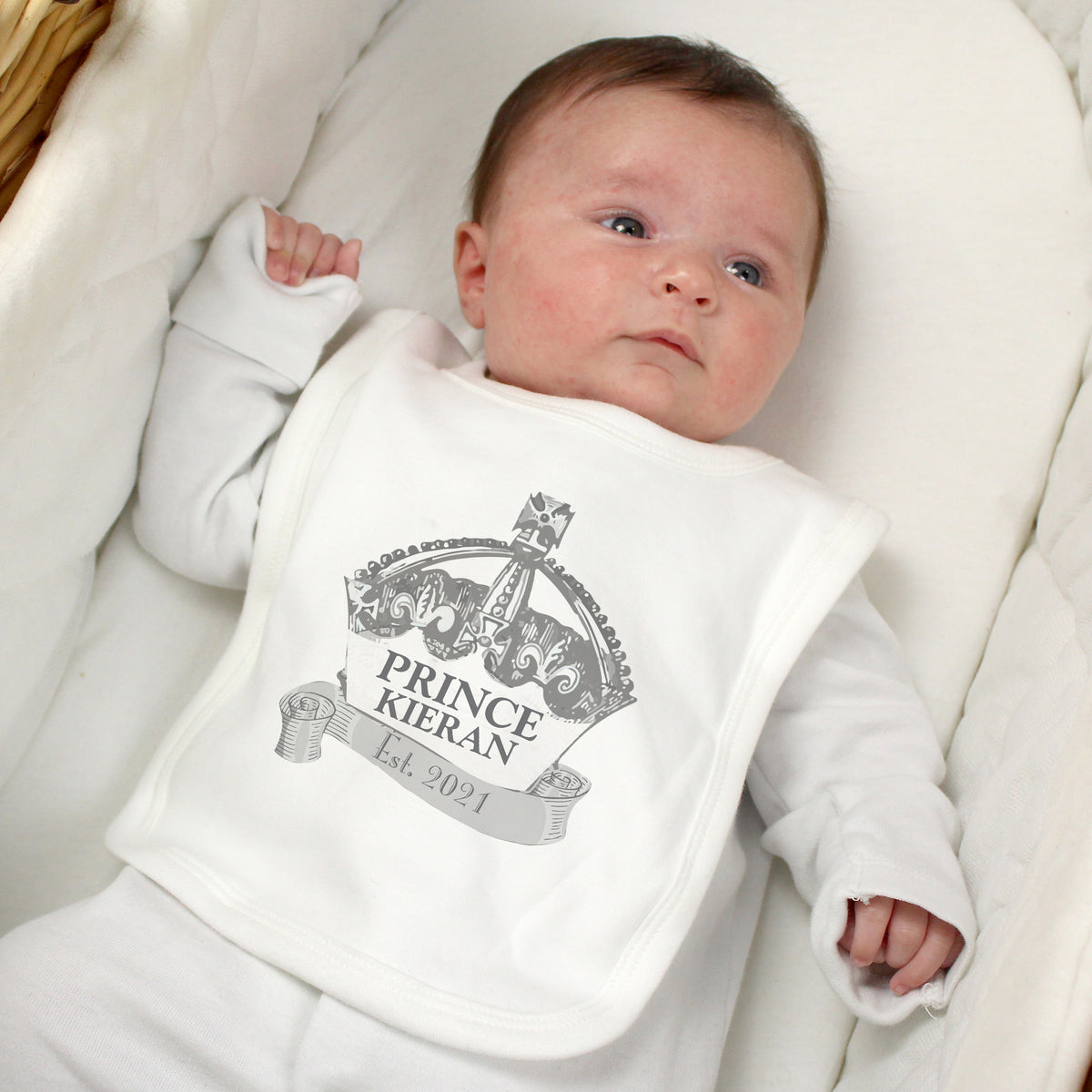 Personalised Royal Crown Bib | Mealtime Essentials | Inspired Creative Gifts