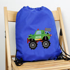Personalised Monster Truck Blue Kit Bag | Textiles