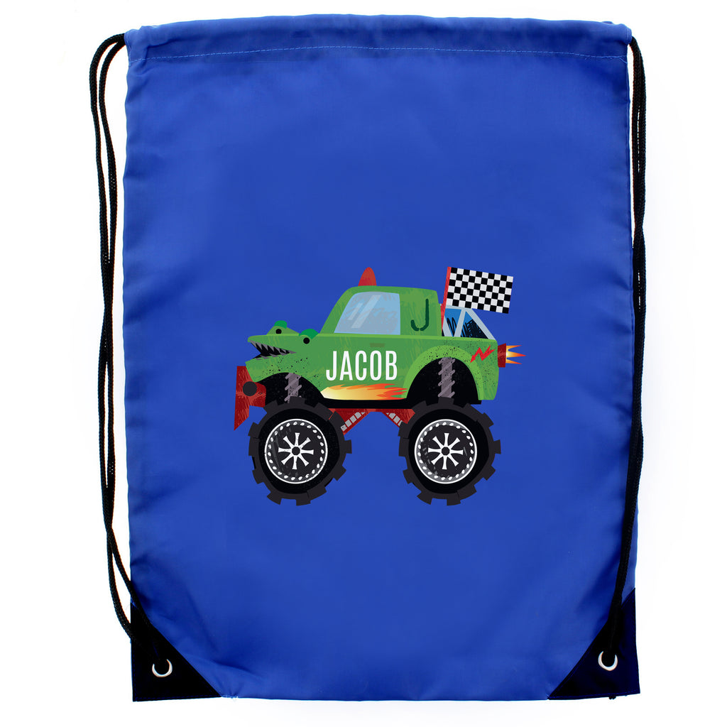 Personalised Monster Truck Blue Kit Bag | Textiles