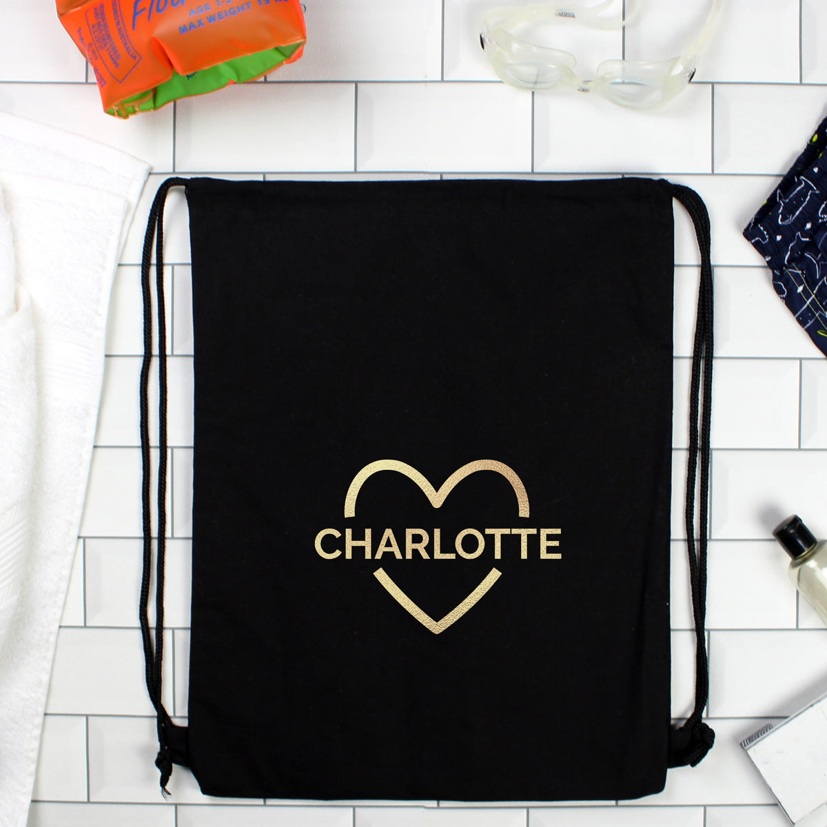 Personalised Gold Heart Kit Bag | Textiles | Inspired Creative Gifts