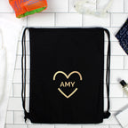 Personalised Gold Heart Kit Bag | Textiles | Inspired Creative Gifts