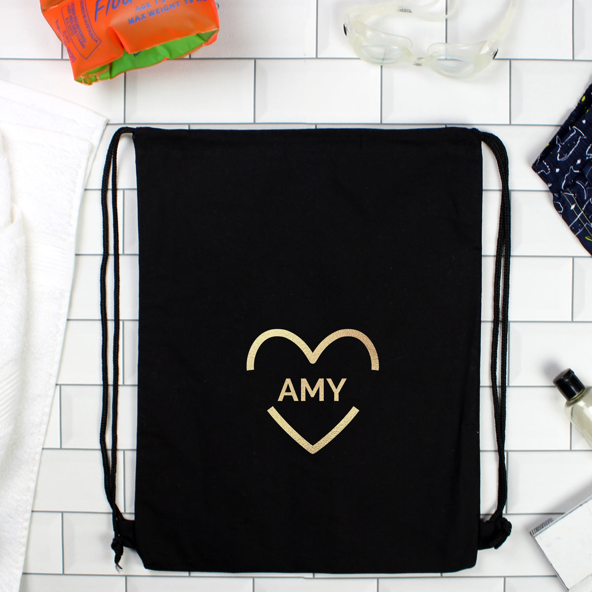 Personalised Gold Heart Kit Bag | Textiles | Inspired Creative Gifts