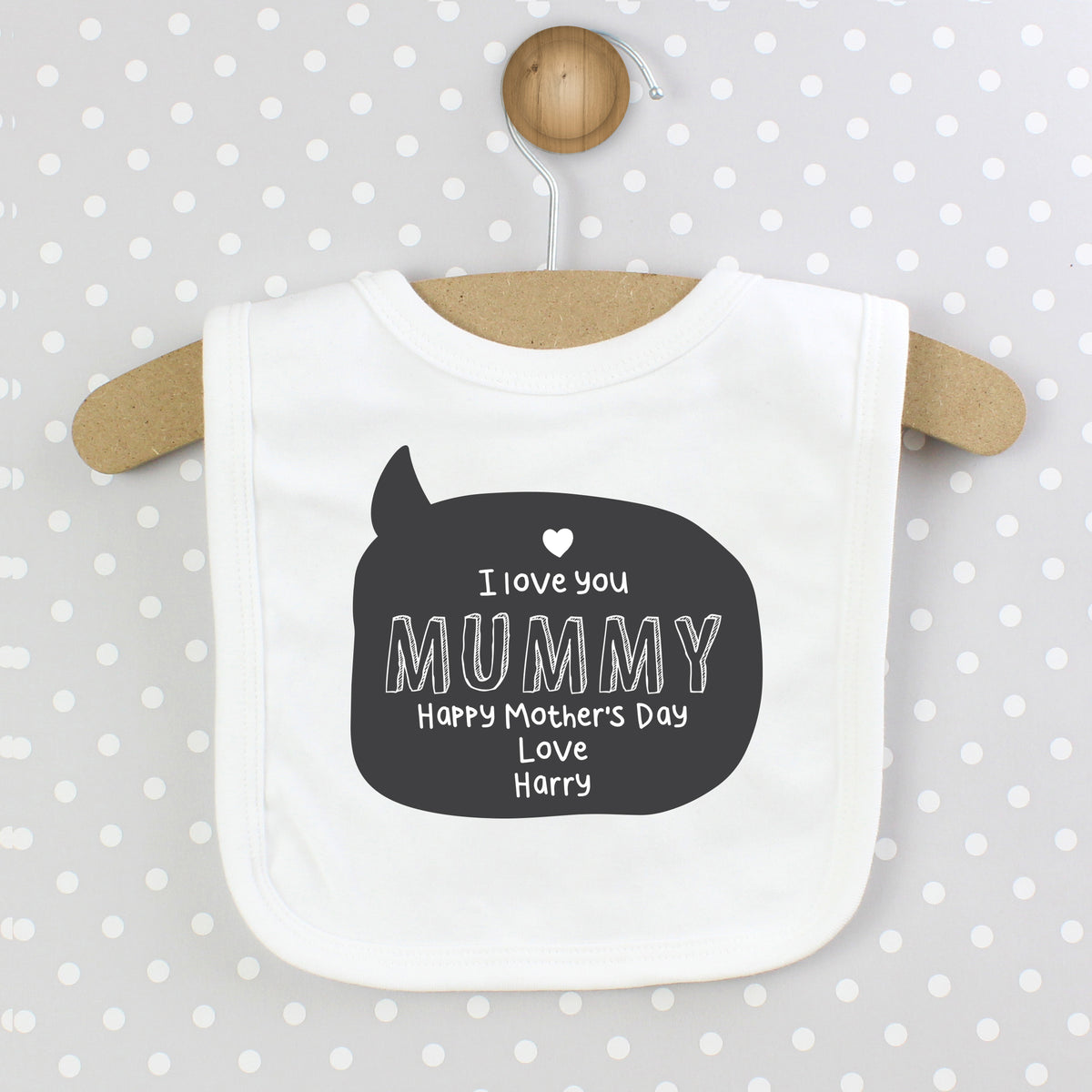 Personalised Speech Bubble Bib | Mealtime Essentials | Inspired Creative Gifts