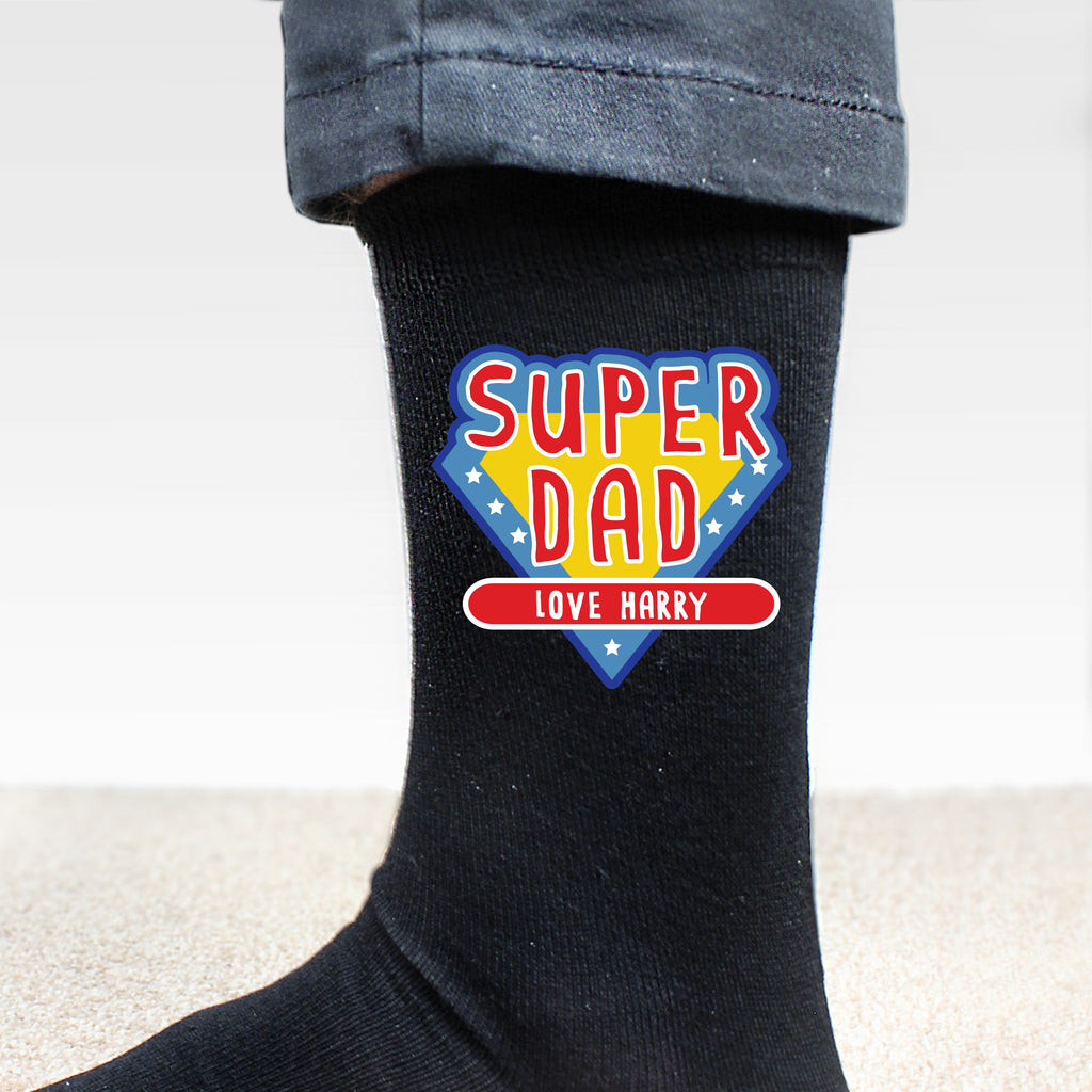 Personalised Super Dad Mens Socks | Clothing | Inspired Creative Gifts