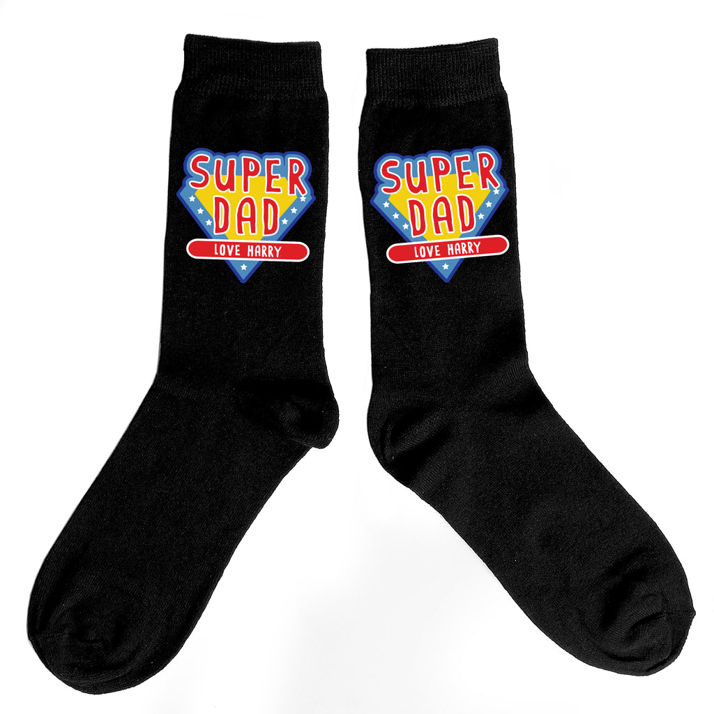 Personalised Super Dad Mens Socks | Clothing | Inspired Creative Gifts