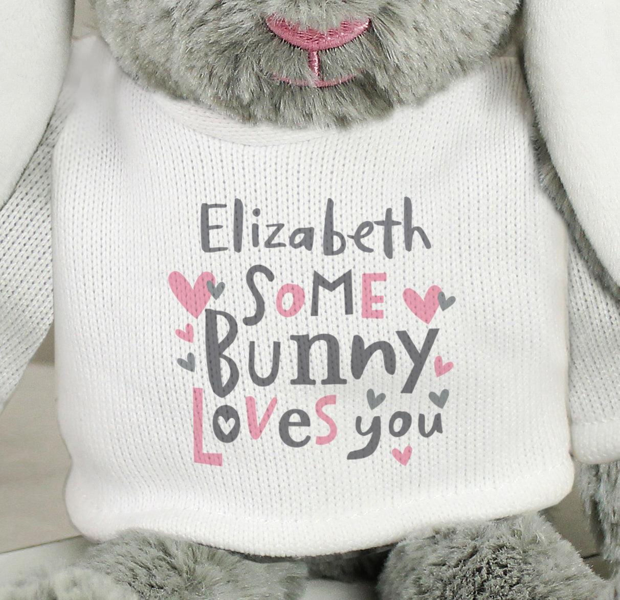 Personalised Some Bunny Loves You Bunny Rabbit - Plush Soft Toy - Inspired Creative Gifts
