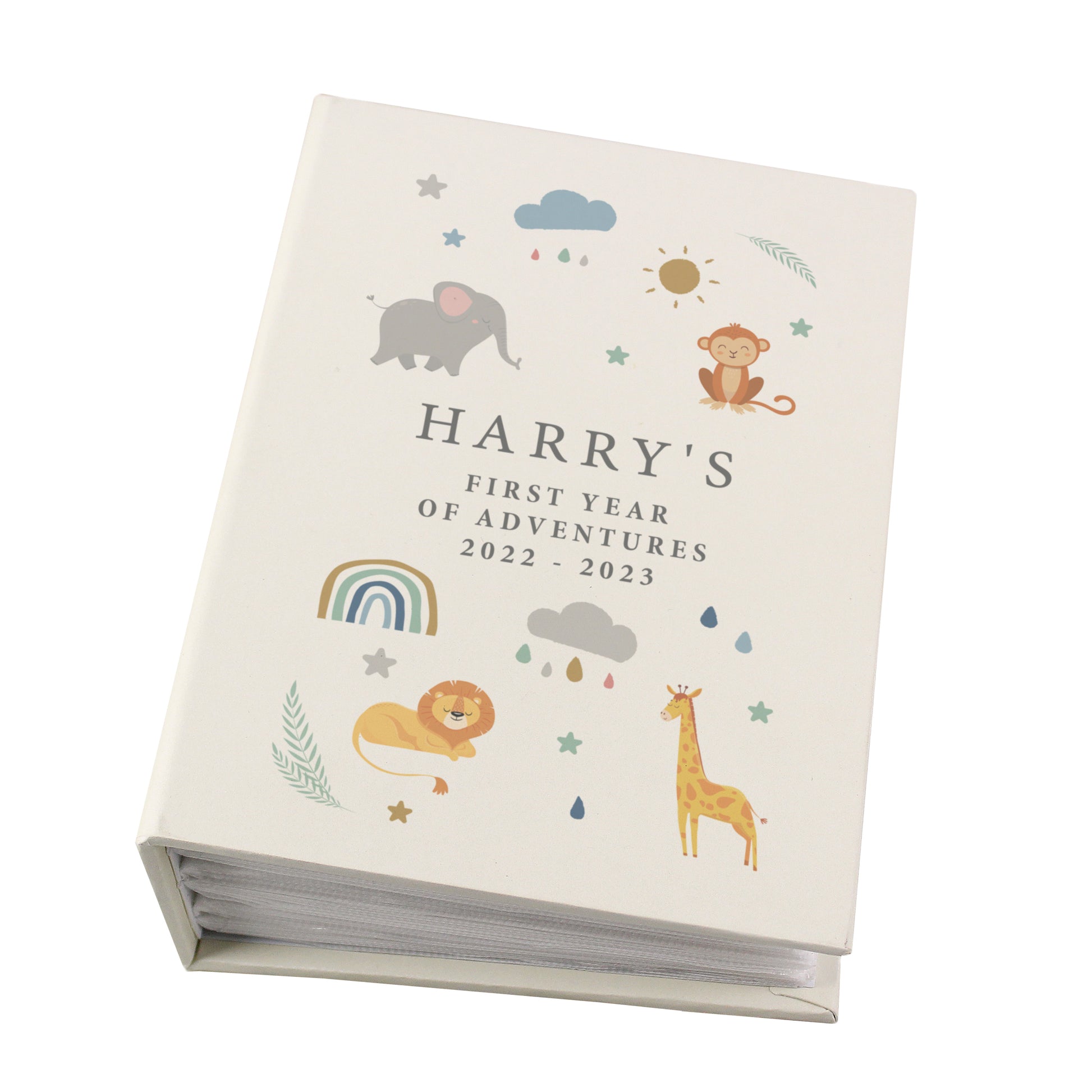 Personalised Safari Animals 6x4 Photo Album with Sleeves - Photo Album - Inspired Creative Gifts