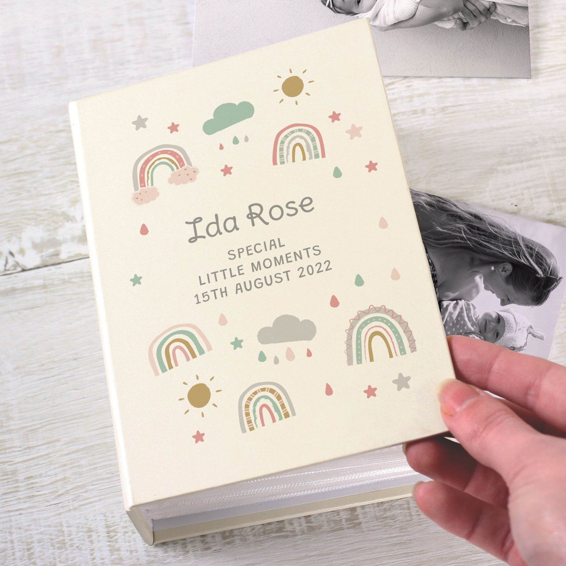 Personalised Rainbow 6x4 Photo Album with Sleeves - Photo Album - Inspired Creative Gifts