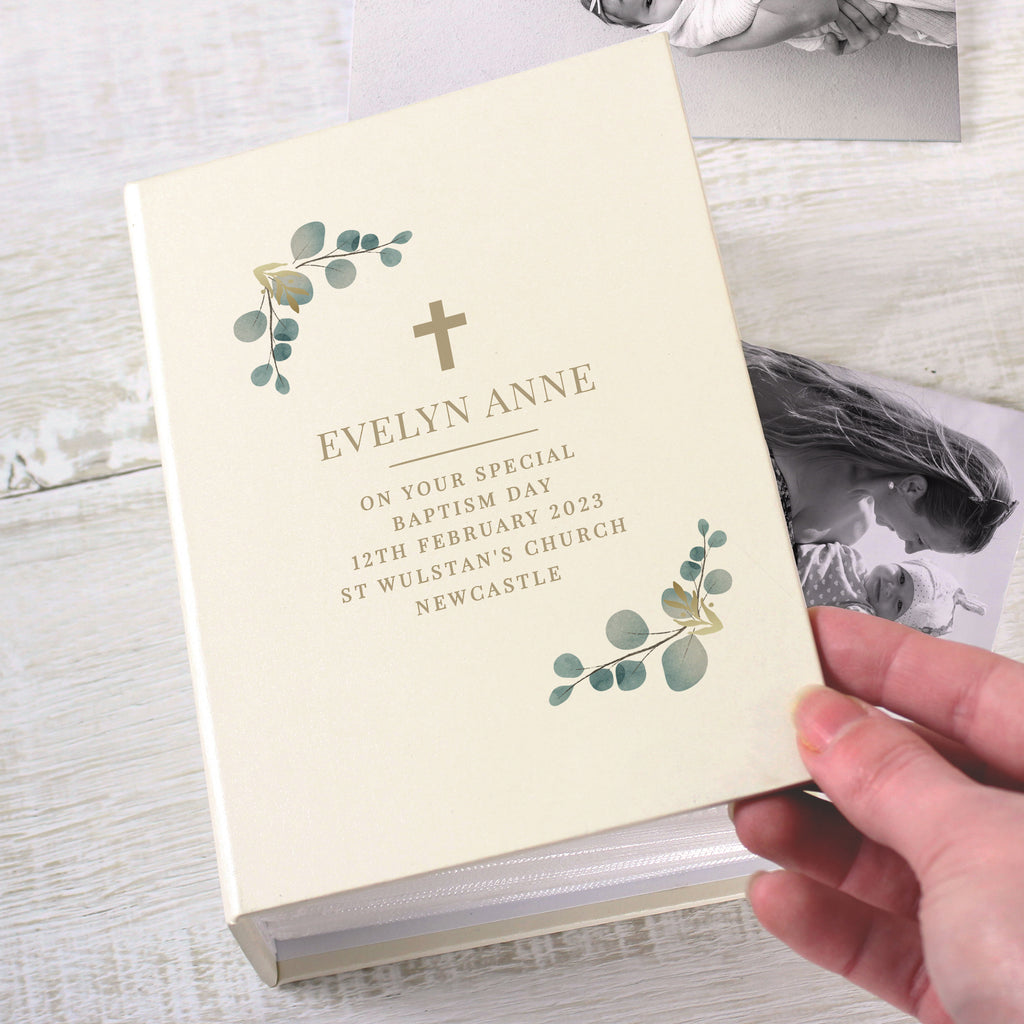 Personalised Botanical Cross 6x4 Photo Album with Sleeves - Photo Album - Inspired Creative Gifts