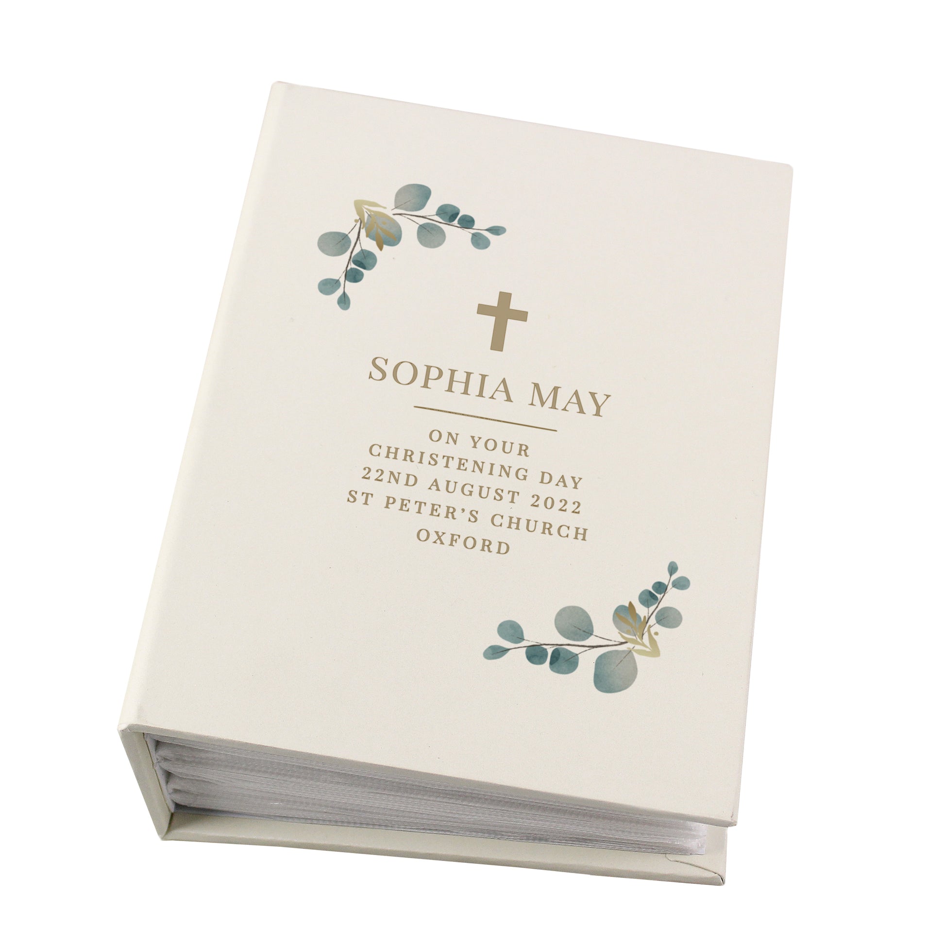 Personalised Botanical Cross 6x4 Photo Album with Sleeves - Photo Album - Inspired Creative Gifts
