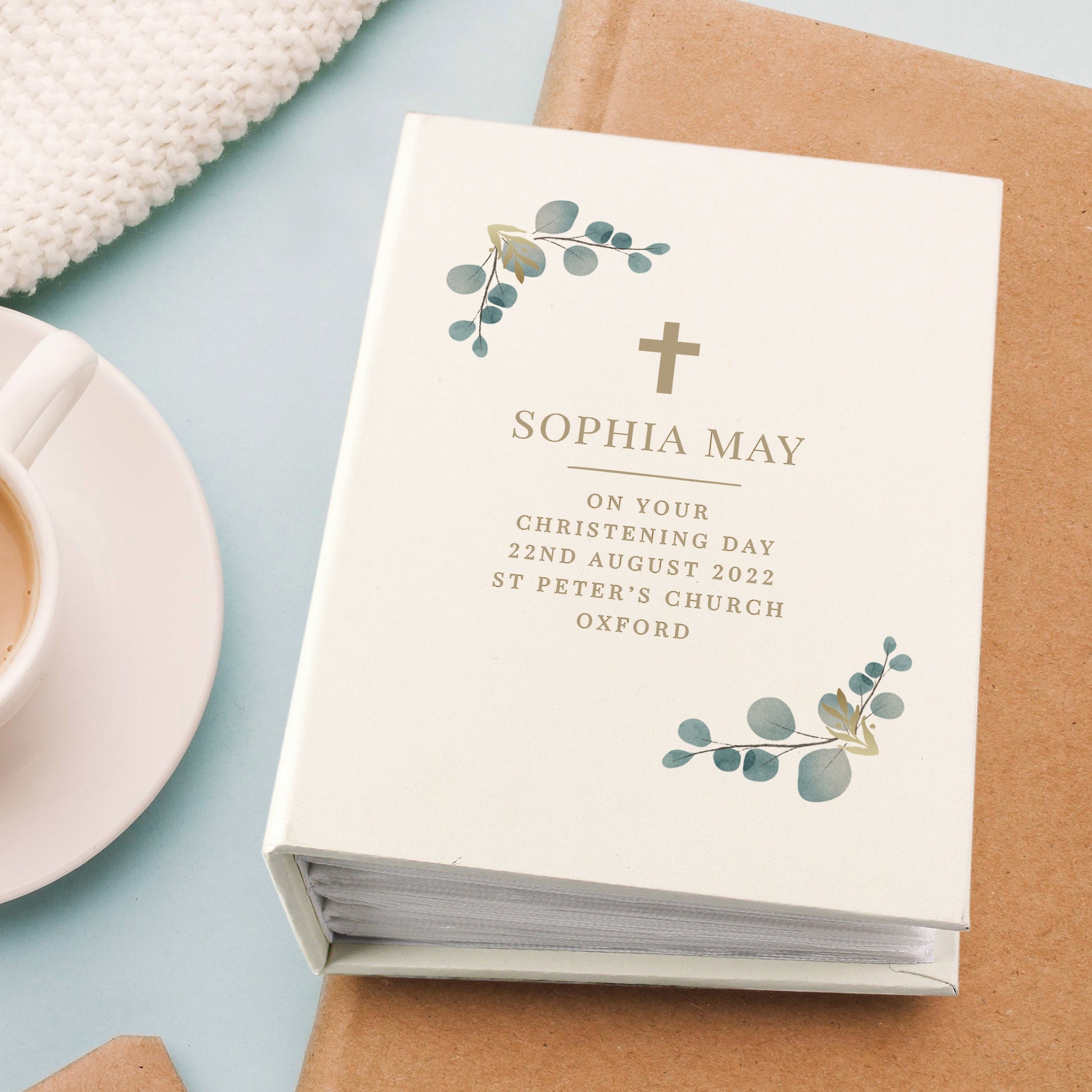 Personalised Botanical Cross 6x4 Photo Album with Sleeves - Photo Album - Inspired Creative Gifts
