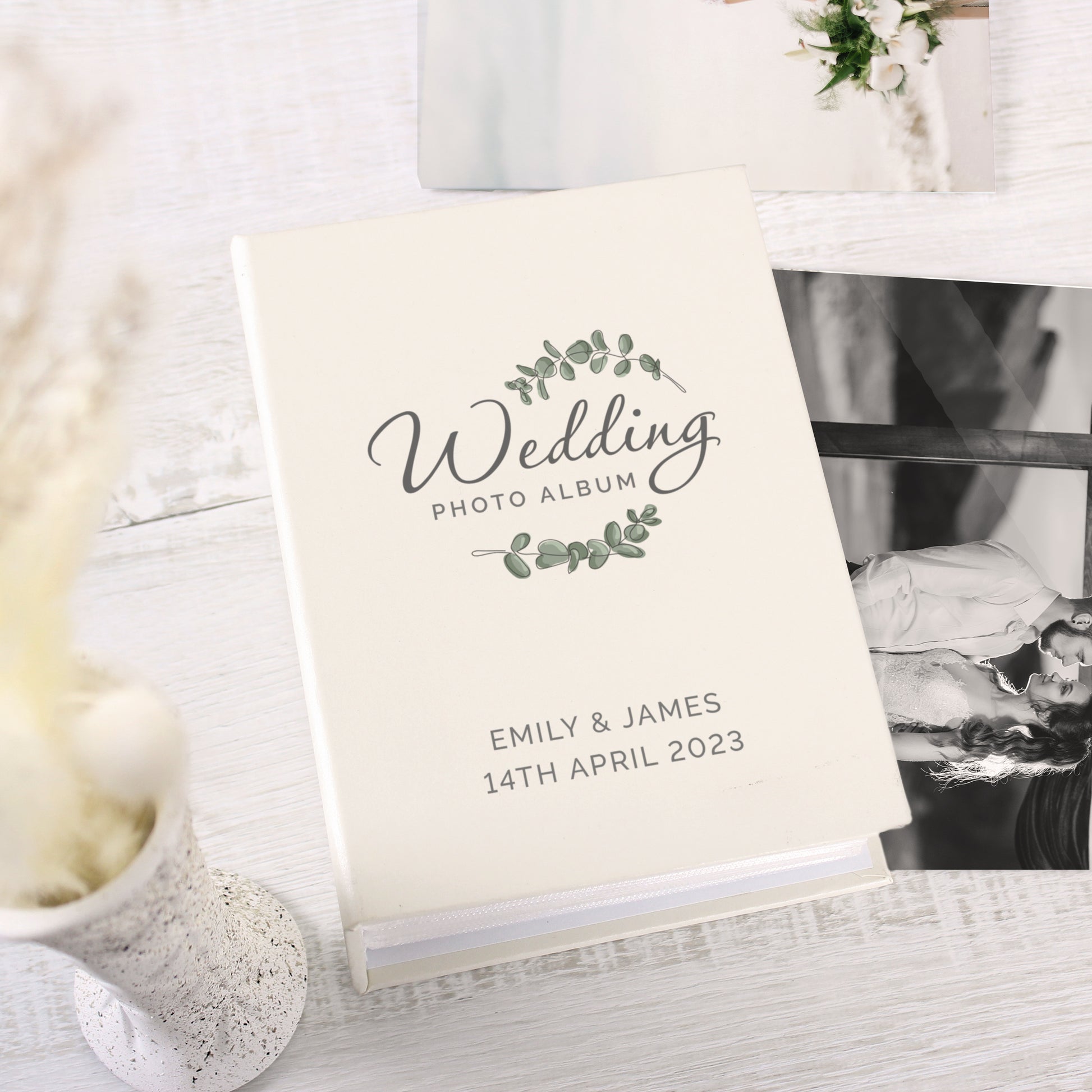 Personalised Botanical Wedding 6x4 Photo Album with Sleeves - Photo Album - Inspired Creative Gifts