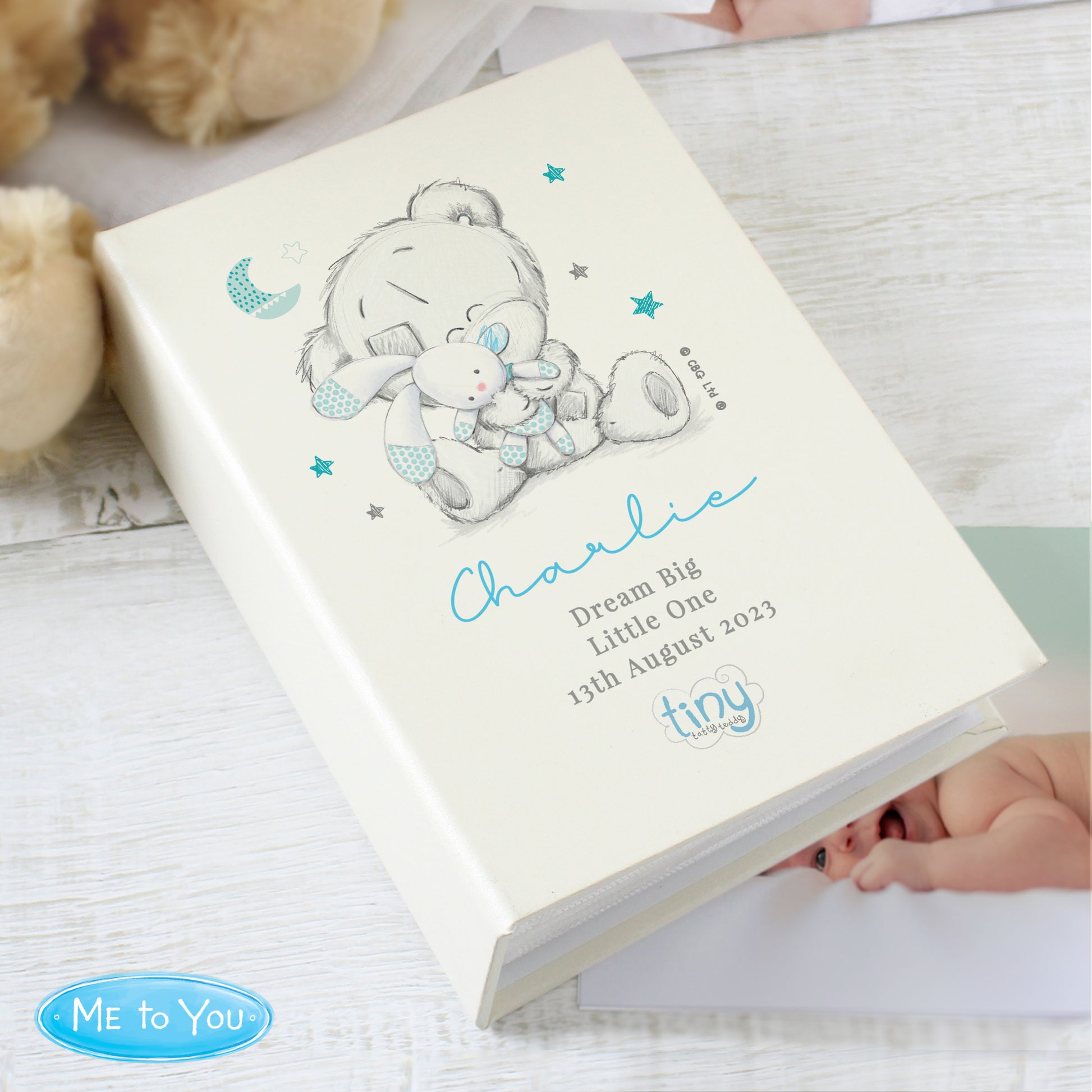 Personalised Tiny Tatty Teddy Blue 6x4 Photo Album with Sleeves - Inspired Creative Gifts