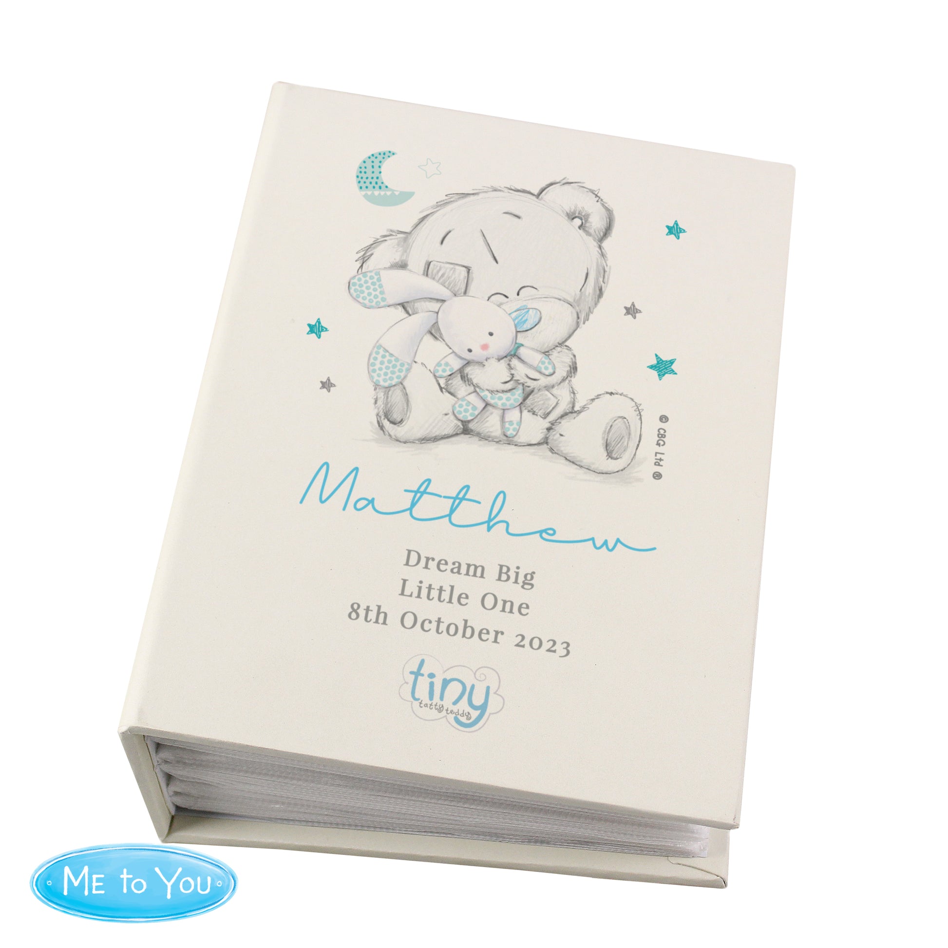 Personalised Tiny Tatty Teddy Blue 6x4 Photo Album with Sleeves - Inspired Creative Gifts
