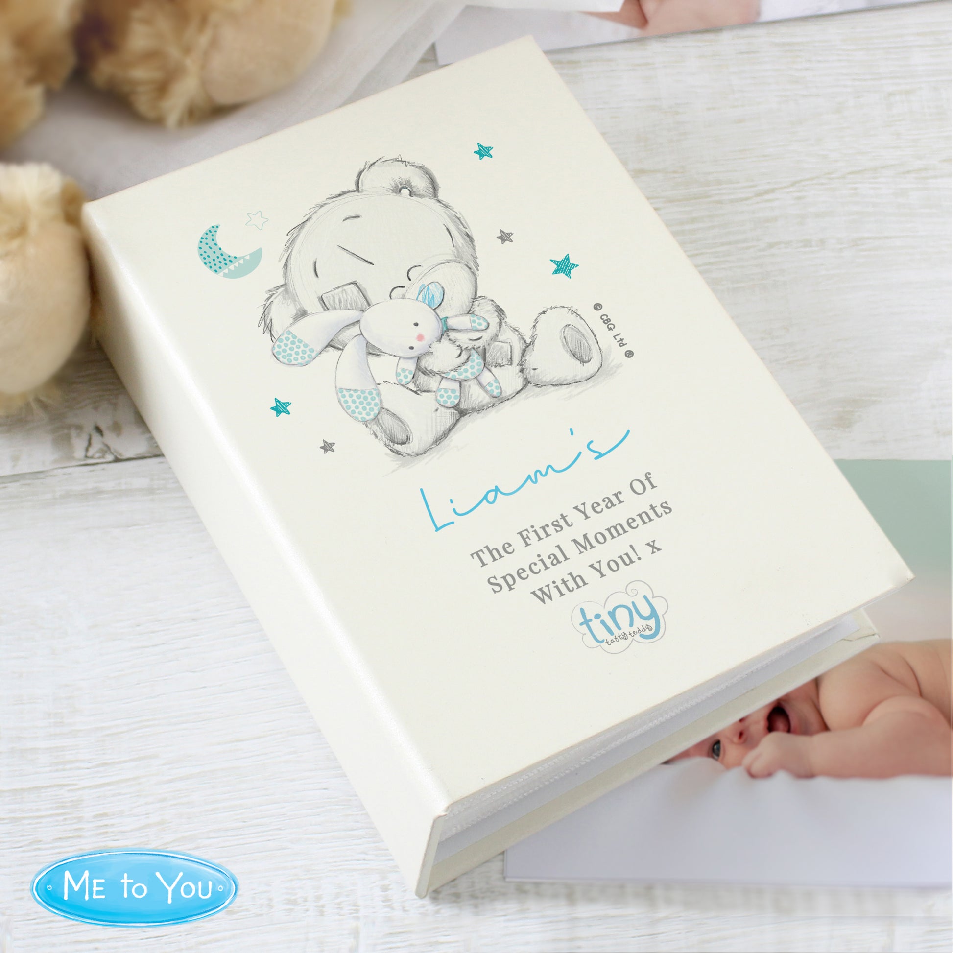 Personalised Tiny Tatty Teddy Blue 6x4 Photo Album with Sleeves - Inspired Creative Gifts