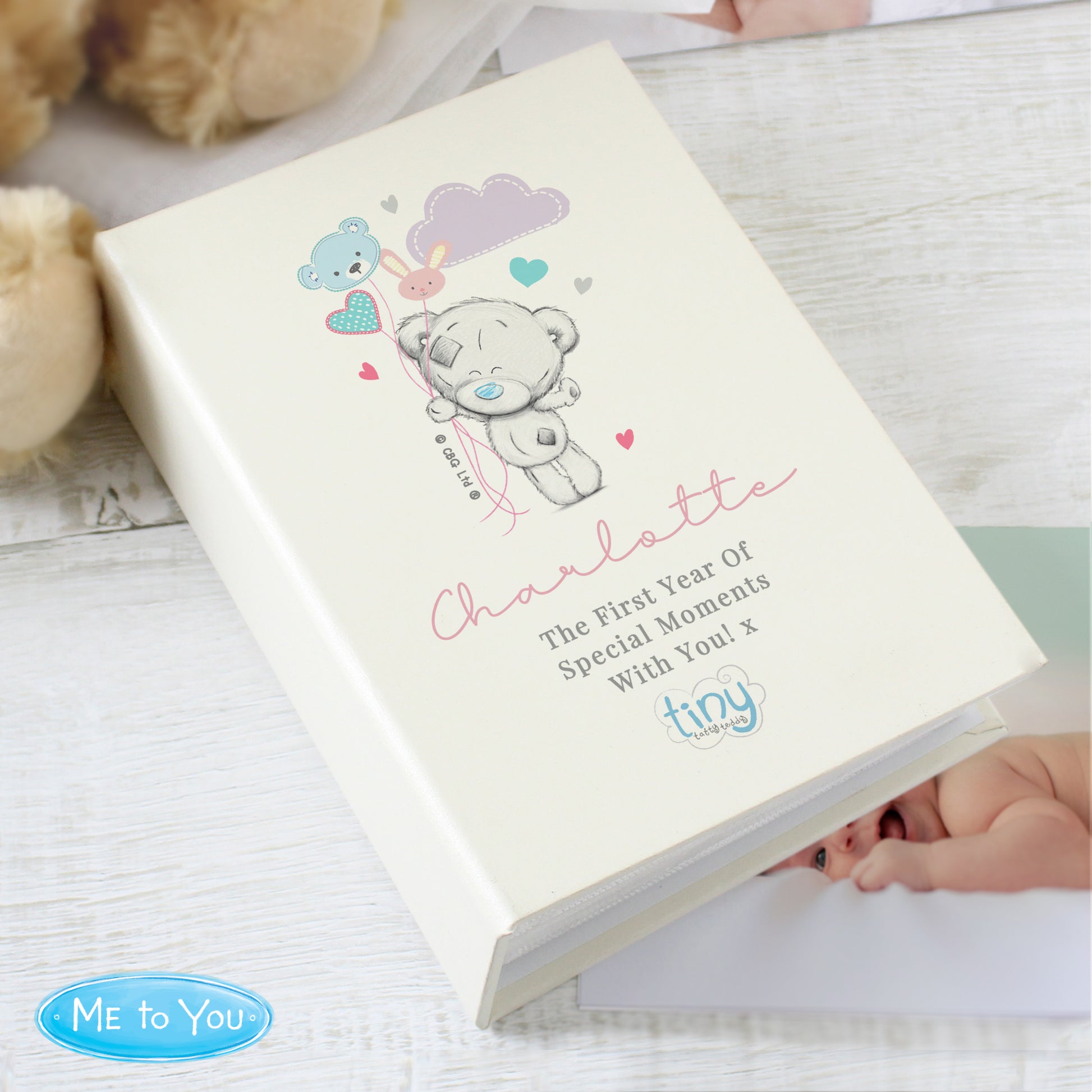Personalised Tiny Tatty Teddy Pink 6x4 Photo Album with Sleeves - Photo Album - Inspired Creative Gifts