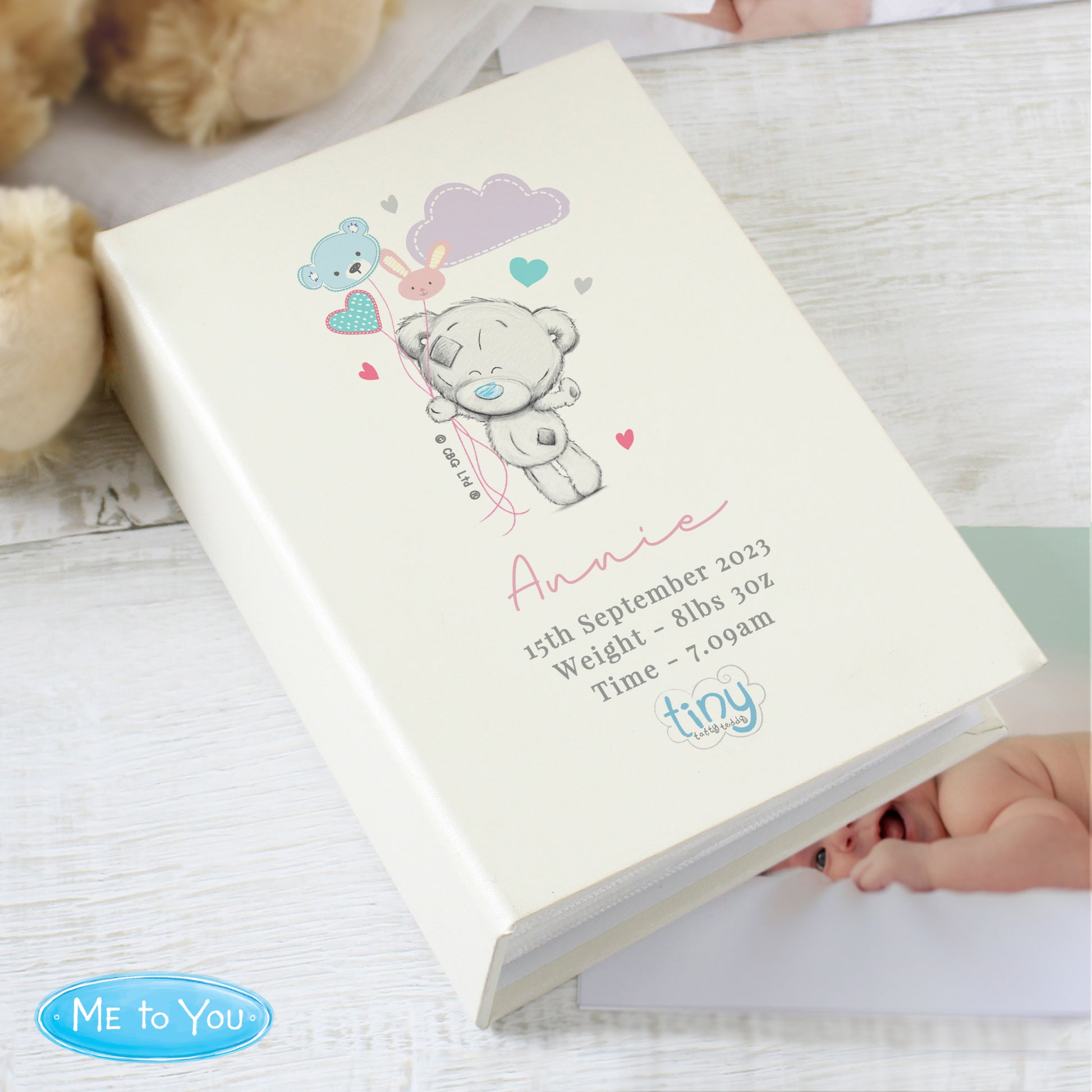 Personalised Tiny Tatty Teddy Pink 6x4 Photo Album with Sleeves - Photo Album - Inspired Creative Gifts