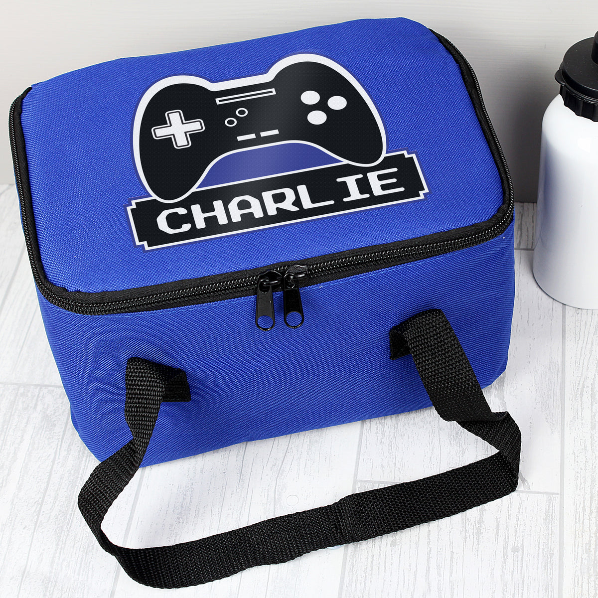 Personalised Gaming Blue Lunch Bag | Textiles