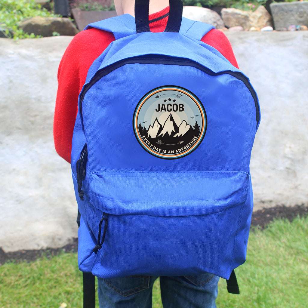 Personalised Adventure Blue Backpack | Textiles