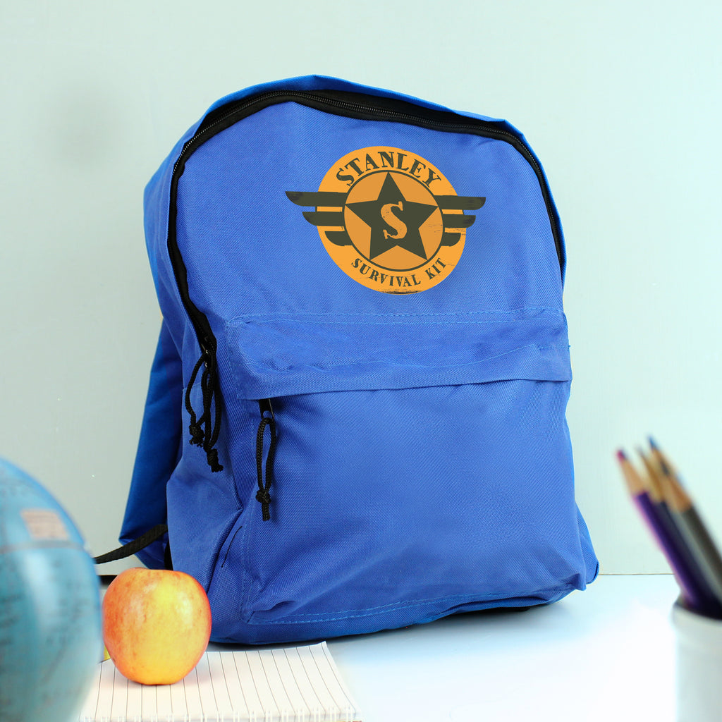 Personalised Badge Blue Backpack | Textiles | Inspired Creative Gifts