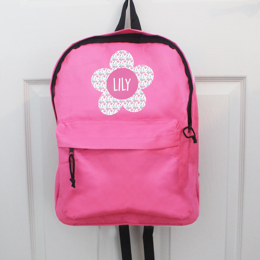 Personalised Flower Pink Backpack | Textiles