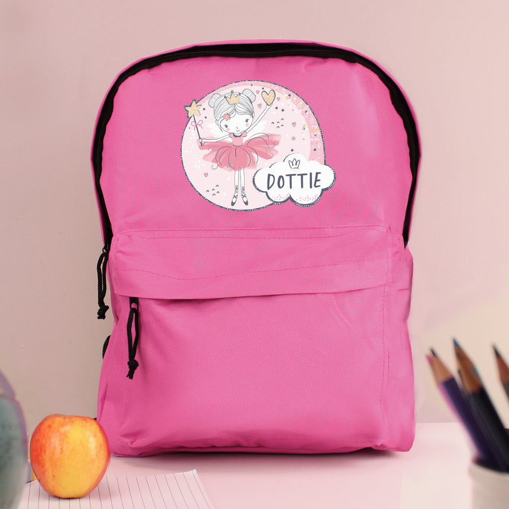 Personalised Princess Ballerina Pink Backpack | Textiles