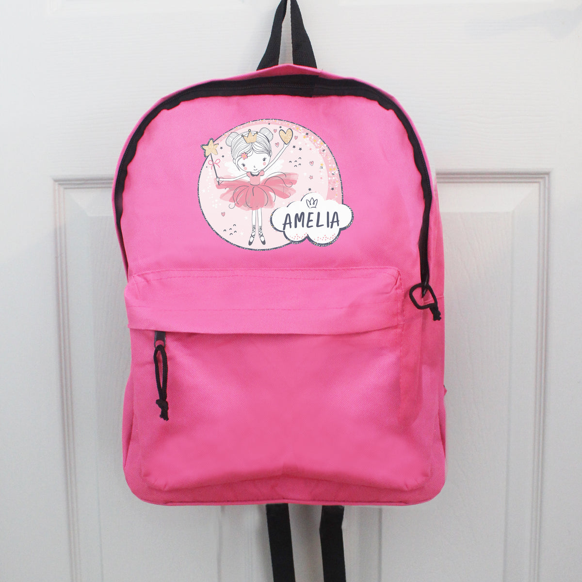 Personalised Princess Ballerina Pink Backpack | Textiles