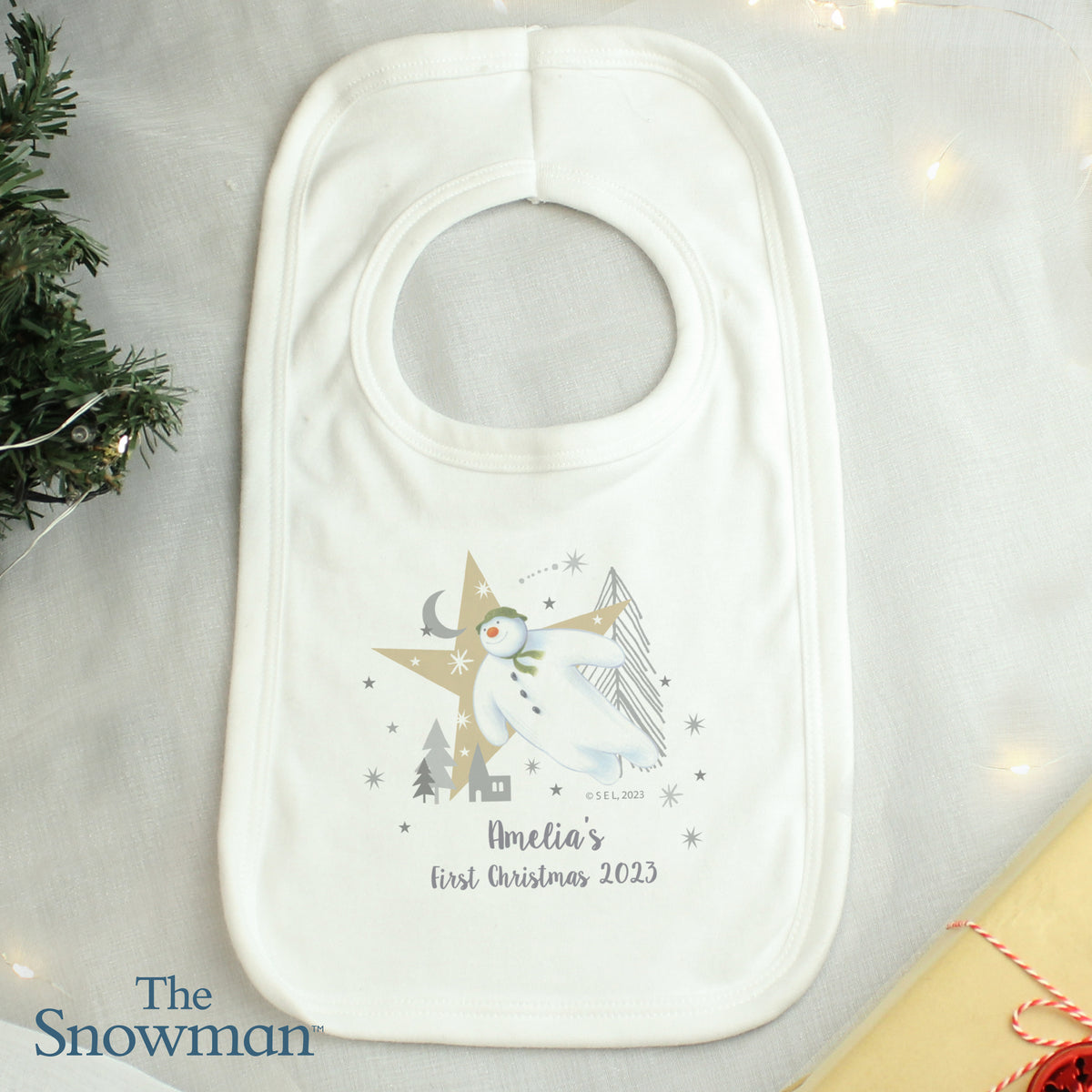 Personalised The Snowman Magical Adventure Bib | Clothing | Inspired Creative Gifts