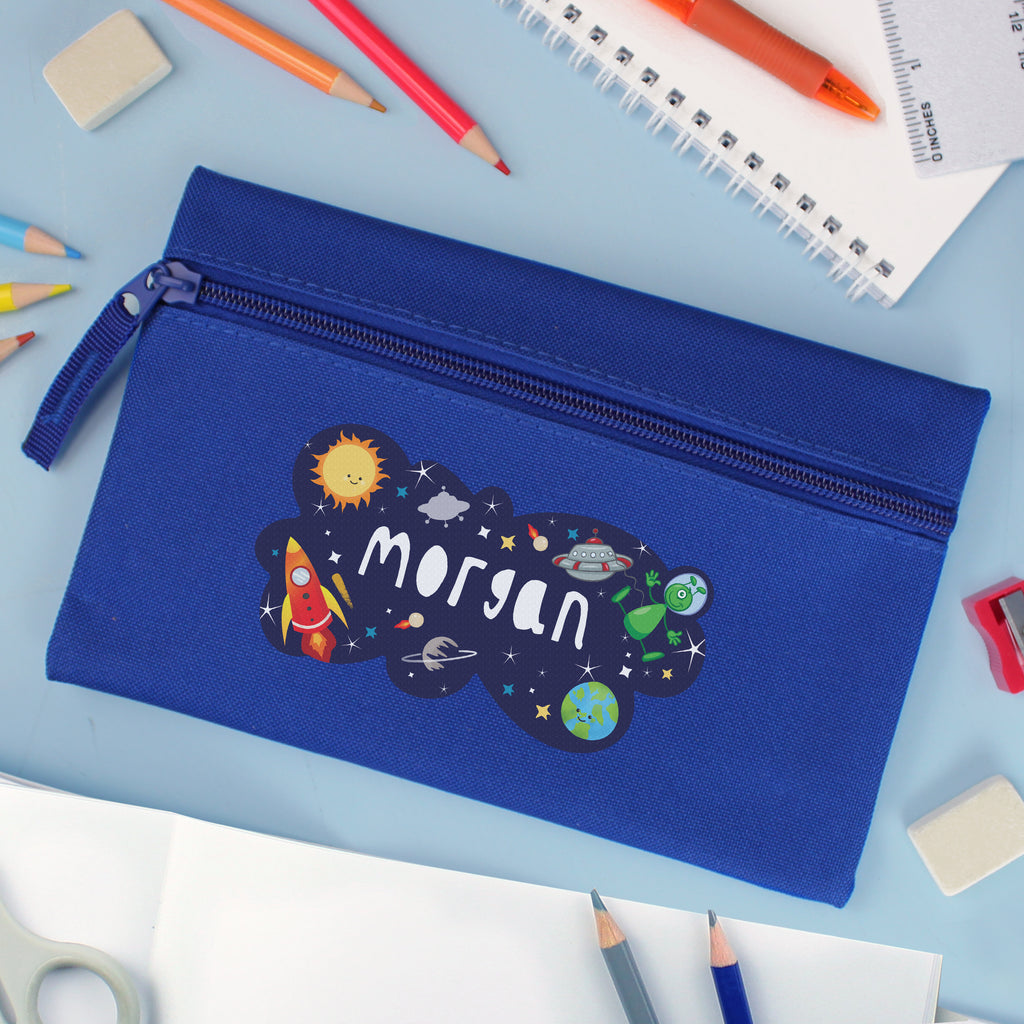 Personalised Space Blue Pencil Case | Stationery & Pens
