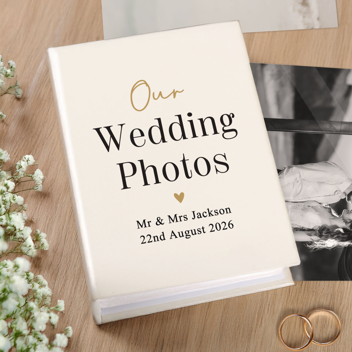 Personalised Black & Gold Free Text 6x4 Album | Photo Frames, Albums and Guestbooks