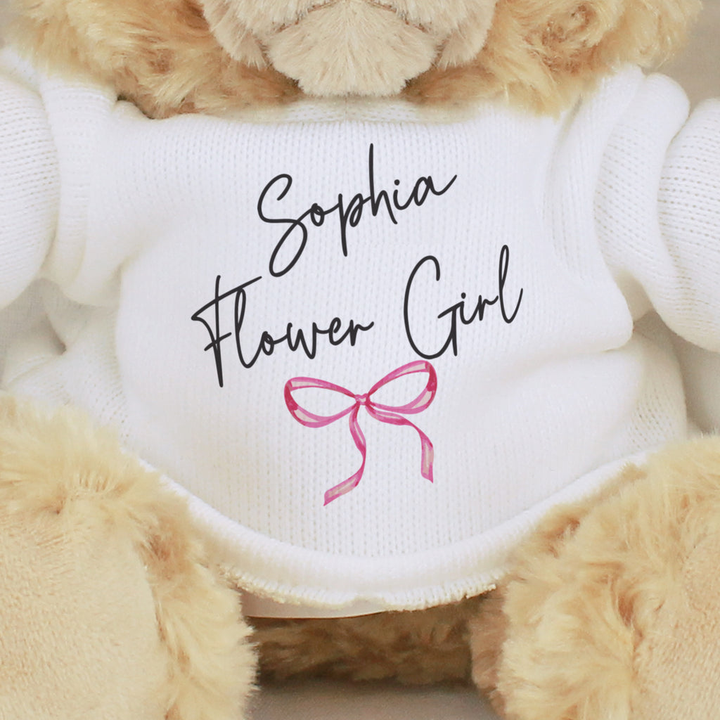 Personalised Bow Flower Girl Bear | Wedding Gift