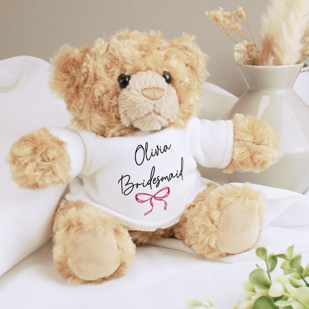 Personalised Bow Flower Girl Bear | Wedding Gift