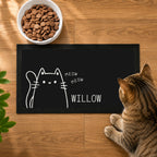 Personalised Cartoon Cat Bowl Mat | Gift for Pets